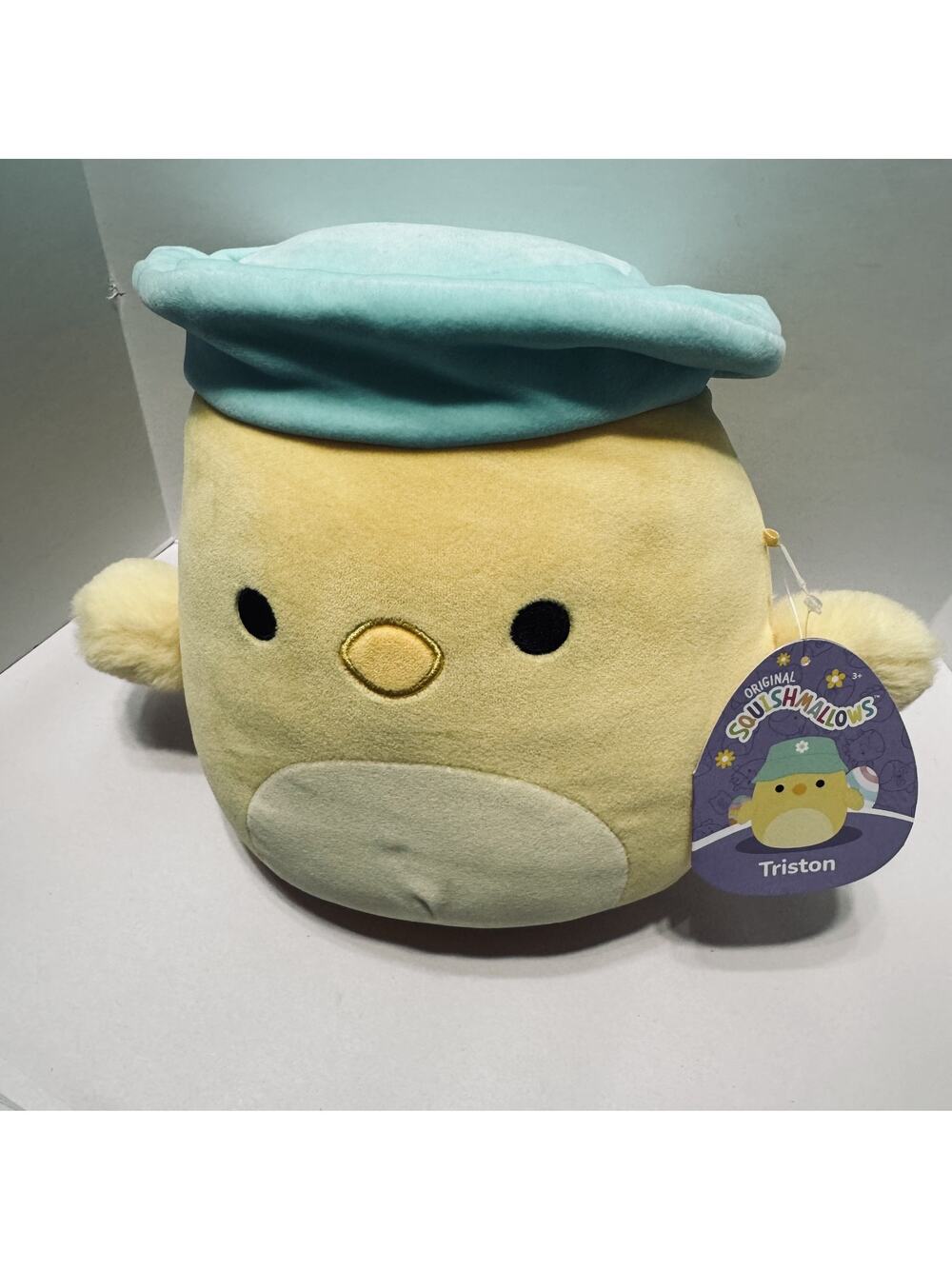 Squishmallow Spring 2025 Triston Yellow Chick Easter Mint Bucket Hat 10"